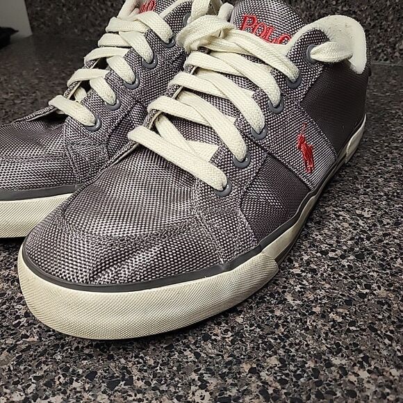 Polo Ralph Lauren Humberto Men\'s Shiny Gray Mesh Sneakers Size 10D‎ main image 12